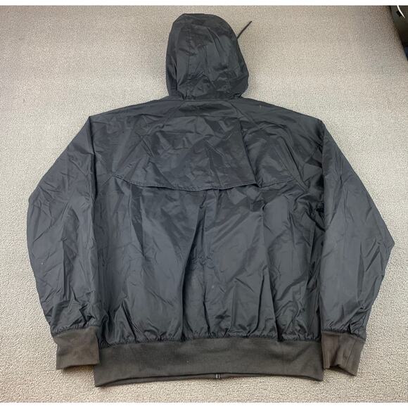 Nike Men's Small Sportswear Windbreaker Jacket All Black Nylon Shell - Picture 2 of 11